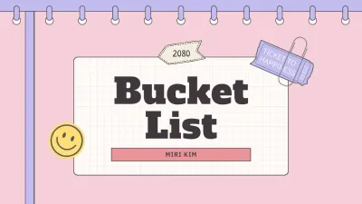 Pink and purple cute notebook-concept bucket list