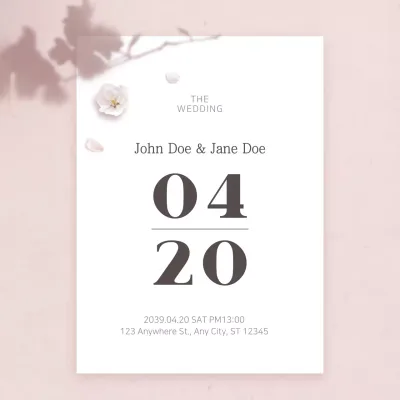 White Minimalist Wedding Invitation Instagram Post