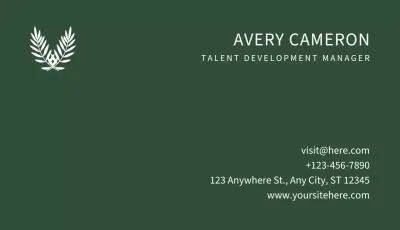 Green Minimal Business Card