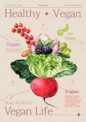 Green and Red Vegetable Flowers Promote Healthy Veganism