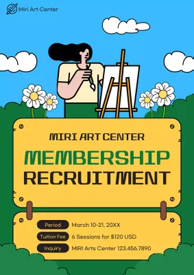 Blue Modern Art Recruitment Poster