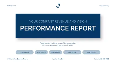 Blue Modern Performance Report Document Presentation
