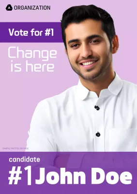 Purple Modern Election Promotion Poster