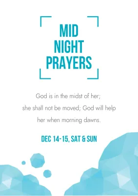 Teal Minimal Prayers Announcement Poster