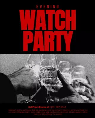 Red Bold Party Invitation Instagram Post