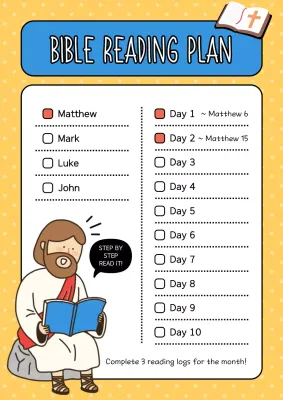 Yellow Simple Bible Planner Poster