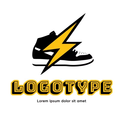 Yellow Bold Sneaker Design Logo