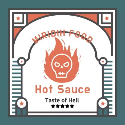 Vintage-inspired hot sauce sticker