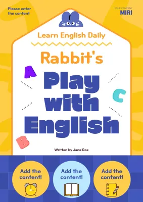 Yellow Playful English Promotion Book Cover