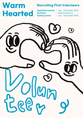 Blue Creative Volunteer Recruitment Poster