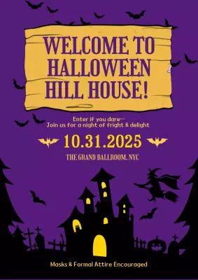 Purple Pop Haunting Halloween Soiree Invitation
