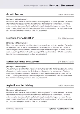 White Professional Personal Statement Document