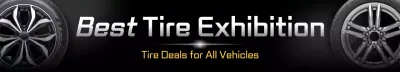black modern tire exhibition advertisement