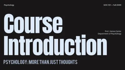 Black Minimalist Psychology Lecture Syllabus Presentation