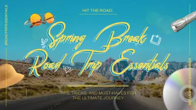 Sky Blue and Yellow Retro Spring Break Road Trip Guide