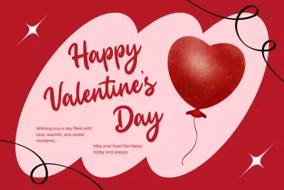 red elegant Valentine's greetings card