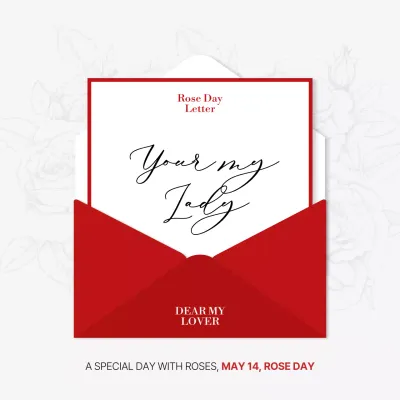 Red Elegant Love Letter Social Media Post