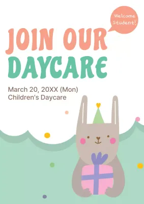 Mint Simple Daycare Invitation Poster