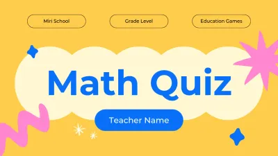 Yellow Blue Playful Math Quiz Education Deck