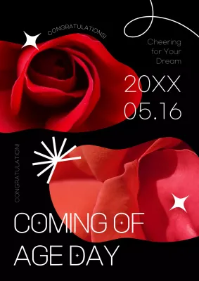 Red Elegant Celebration Invitation Poster