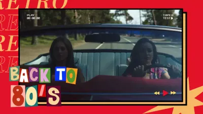 Retro-themed Youtube thumbnail in red color