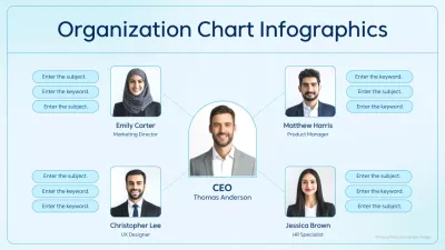 Blue Professional Organization Chart Document Infographic
