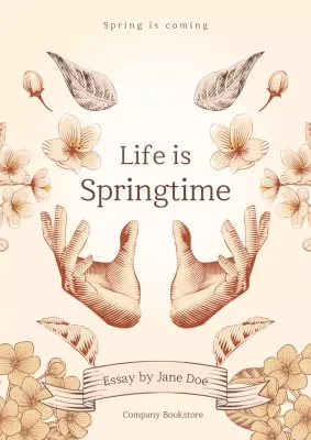 Beige Elegant Spring Essay Book Cover
