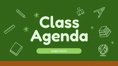 green simple class agenda schedule