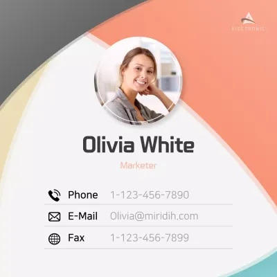 Profile with orange and gray gradient simple business concept