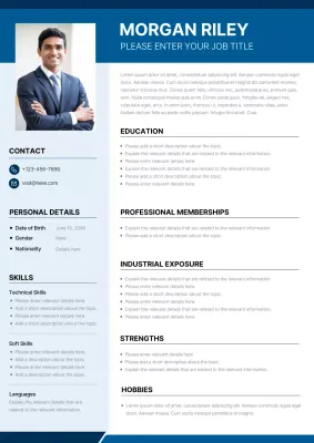 Blue Professional Resume Design