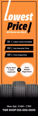 orange modern tire promotion