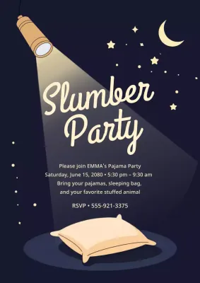 Night Slumber Party Invitation Poster