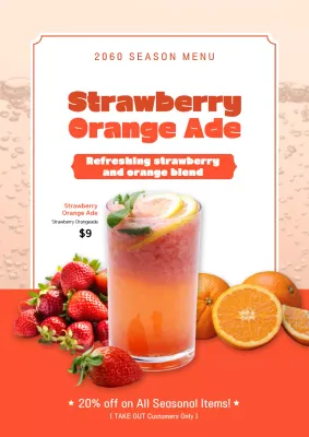 Orange Trendy Beverage Promotion Poster