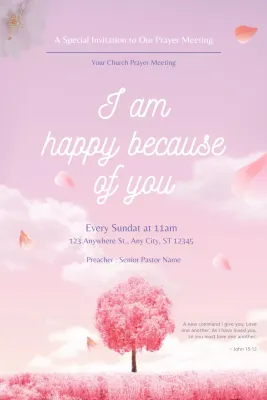 Pink Elegant Prayer Invitation Poster