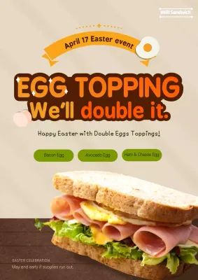 Beige Retro Easter Promotion Poster