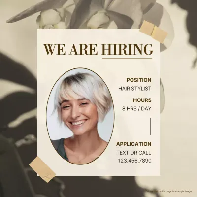 Beige Elegant Hiring Announcement Social Media Post