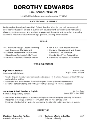 White and Black High School Teacher Poster