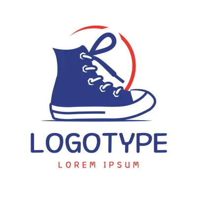 Blue Retro Sneaker Logo